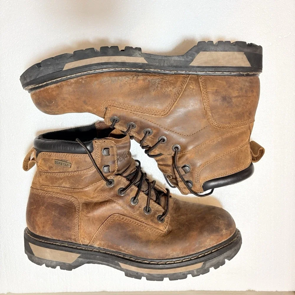 Cabelas Gore Tex Leather Hiking Work Boots Mens 12 EE Brown Waterproof Lace Up